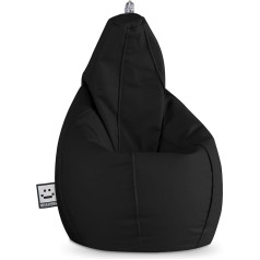 Happers Dirbtinės odos patalpų pupelių maišas Pear Black XXL