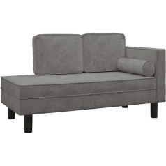Vidaxl Šezlongas, Šezlongas su pagalvėlėmis, Osmanas, Miegamasis, Svetainė, Sofa-lova Medinis rėmas, Šezlongas, Modernus, Šviesiai pilkas aksomas