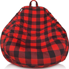 Delmach Bean Bag Cover | Patogus suaugusiųjų dydis | Stuffed Animal Storage | Jaukus kėdė | Medvilninis audeklas | Buffalo Check | Nėra užpildo