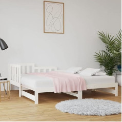 LAPOOH Išskleidžiama dienos lova, sofa lova, miegamoji sofa, sofa lova, sofa lova, sofa lova, sofa lova, dienos lova, sofa lova, miegamoji sofa, jaunimo lova, balta, 2 x (90 x 200) cm, pušies masyvas