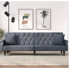 Lapooh Sofa lova su porankiais, tamsiai pilka, aksominė sofa su miego funkcija, sofa lova, sofa lova, maža sofa lova, sofa lova, sofa lova, gyvenamoji sofa, svetainės sofa, svetainės erdvė gyvenamasis kambarys