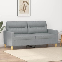 Camerina 2 vietų sofa, šviesiai pilka, 140 cm, audinys, moderni 2 vietų sofa, maža sofa su porankiais, skirta svetainei, namams, biurui