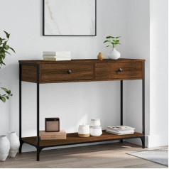 Shgaxin Konsolinis staliukas rudas ąžuolo išvaizdos 100x34,5x75 cm, medžio medžiaga, žurnalinis staliukas, konsolinis staliukas, šoninis staliukas, šoninis staliukas, svetainės staliukas, sofos konsolė, prieškambario staliukas - 834174