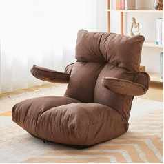 Alejon Minkšta grindų pagalvėlė sofa, reguliuojamas fotelis, tingus minkštasuolis žaidimams, poilsiui, šezlongas miegamajame, svetainės minkštasuolis (kavos spalva)