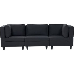 Beliani Modulinė sofa 3 sėdimų vietų Audinys apmušalas Juoda stora pagalvėlė Juodos kojos Šiuolaikinis Unstad
