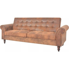 GuyAna Sofa lova su porankiais dirbtinės odos rudos spalvos paminkštinta sofa lova kušetė