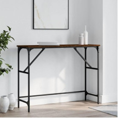CIADAZ Konsolinis staliukas rudas ąžuolo spalvos 100x32x75 cm, medžio medžiaga, žurnalinis staliukas, konsolinis staliukas, šoninis staliukas, šoninė lentyna, svetainės staliukas, sofos konsolė, prieškambario staliukas - 834059