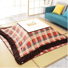 WBJLG Kotatsu stalas su šildymu ir antklode Kavos Kotatsu stalo kojų šildytuvas, japoniškos krosnies Tatami lovos šiltas kilimėlis, nešiojamojo kompiuterio dėklo stalas, 4 dalių rinkinys Stalas, dangtelis, kilimėlis ir šildytuvas, A