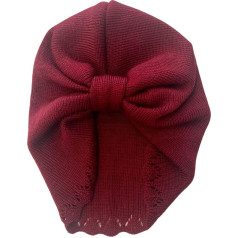 BABYONTOP AKKO Turban Lussy - Megztas vilnos Merinos Made in France - Turbanas kūdikiams, mergaitėms, galvos apdangalas naujagimiams, kepurė vaikams, mergaitėms, kūdikių turbanas