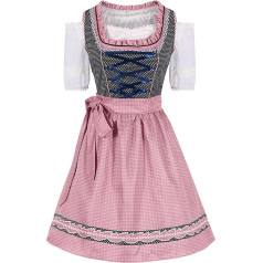 Kobilee Dirndl Midi Ladies, Midi Oktoberfest prijuostė trumpomis rankovėmis, nėriniai, Mėlyna Dirndl prijuostės Žalias rinkinys Trachten palaidinė Dideli dydžiai Trachten sijonas Seksualus kelio ilgis Gr 48 Dirndl Komplektai Tracht Dirndl
