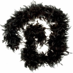 Deluxe Feather Boa Black 115 g 180 cm Nėra dydžio