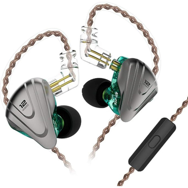 NEX KZ ZSX 5BA+1DD 6 vairuotojo hibridinės IEM HiFi ausinės su cinko lydinio priekine plokštele, 0,75 mm 2 kontaktų nuimamos triukšmą slopinančios ausinės