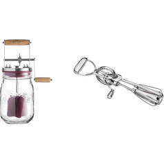 Kilner 0025.352 Sviesto statinė / gamintojas, stiklinė, skaidri ir Küchenprofi Sniego plakiklis, L 31 cm, nerūdijantis plienas, rankinis maišytuvas be maitinimo, virtuvės maišytuvas, nerūdijančio plieno plaktuvas grietinėlei ir
