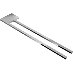 kalb | Slim rankšluosčių džiovintuvas su dviem strypeliais praustuvui, chromas, aliuminis, ilgis: 400 mm, aukštis: 6 mm, gylis: 80 mm