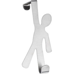 WENKO Türhaken Boy Edelstahl matt, 4 cm - Badhaken, Handtuchhhaken, Edelstahl rostfrei, 8 x 15 x 4,5 cm, matinis