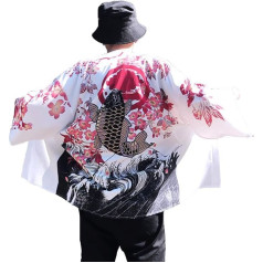 Siehin Vyriškas kimono megztinis Japonija Happi Kimono Pavasario vasaros striukė Yukata paltas Ukiyoe Baggy Tops