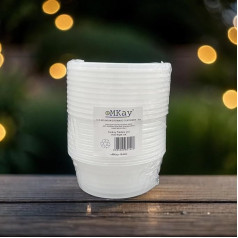 eMKay® 235 ml pakuotė iš 10 apvalių plastikinių indelių su dangteliais - maisto laikymo indeliai maistui ruošti - daugkartinio naudojimo ir sandarūs, tinkami naudoti mikrobangų krosnelėje ir šaldiklyje