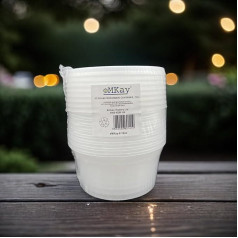 eMKay® 12 uncijų pakuotė iš 8 apvalių plastikinių indelių su dangteliais - maisto laikymo indeliai, skirti maistui ruošti - daugkartinio naudojimo ir sandarūs, tinkami naudoti mikrobangų krosnelėje ir šaldiklyje