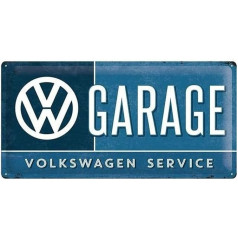 Nostalgiškas menas Retro Blechschild, 25 x 50 cm, VW Garažas - Volkswagen Bus Geschenk-Idee, aus Metall, Vintage Design