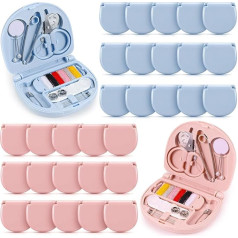 Yuxung 30-teiliges Mini-Reise-Nähset, tragbares Notfall-Näh-Reparatur-Set in Großpackung, mit Fäden, Schere, Handnähnadeln für Anfänger, Reisende, Hotel, Wohltätigkeitsorganisationsen, Obdachlose