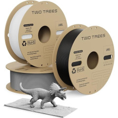 PLA Filament Pro, Hyper PLA didelio greičio 3D spausdintuvo gija, 1,75 mm, juoda, balta, pilka, 3 kg gijos, 3D spausdinimo medžiagos, matmenų tikslumas +/- 0,03 mm, suderinama su dauguma FDM spausdintuvų