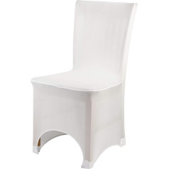 Dengia visas progas Stretch Fit kėdės užvalkalas valgomojo kambariui | Arched Fronted | White Black Ivory Beige (20, balta)