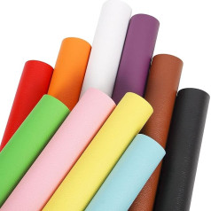 ZAIONE kietos dirbtinės odos paklodės: 10 dalių, 30 x 30 cm, juodos, baltos, rudos spalvos, odiniai lapai auskarams, lankams, siuvimo amatams gaminti