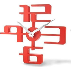 GMMH 3 D Dizainas Modernus Wanduhr 1107 rot