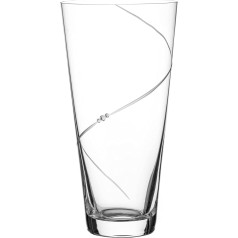 DIAMANTE Silhouette 25cm rankomis šlifuoto krištolo kūgio formos vaza su Swarovski kristalais