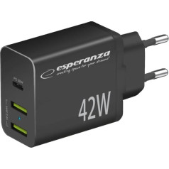 EZC106K tinklo įkroviklis 42w usb-c pd 30w / 2x usb-a 12w