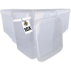 10 kibirų su dangčiu, 10 litrų, skaidrus, kvadratinis, plastikinis kibiras, saugus maistui, sandarus ir stabilus, tuščias kibiras su rankena ir dangčiu, tinka maistui, chemikalams, dažams, skalbimo milteliams, klijams.