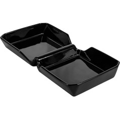 6 Stück - Hamburgerbox, 26 x 13,7 x 3,4 cm, Schwarz, Porzellan