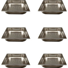 AcMax GN 2/3 Gastronorm konteineriai iš nerūdijančio plieno, 4 litrai, gylis 65 mm, perforuoti, 6 vnt.