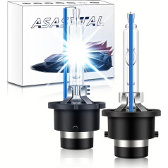 Asasytal D2S Xenon lemputės 8000K šaltai mėlynos spalvos Xenarc lemputė, X Treme išlydžio lempa su dideliu ryškumu 35W Bi HID konversijos rinkinys, skirtas originalioms Xenon lauko žibintų lemputėms atnaujinti, 1 pora