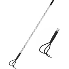 BARAYSTUS rankinis kultivatorius, tvirtas 145 cm ilgio rankinis kultivatorius, pagamintas iš anglinio plieno, reguliuojamo ilgio, sodo įrankiai, sodo kultivatorius su 3 strypais, skirtas dirvai purenti, sodo motka kultivatorius