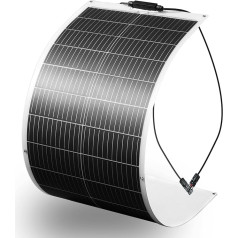 WUZECK Saulės kolektorius Lankstus 100 W 12 V monokristalinis lankstus saulės modulis, skirtas 12 V akumuliatoriams Karavanas Motorhome Valtis Jachta Jūrų (100 W saulės kolektorius, baltas)