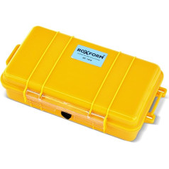 ROXFORM Roxform Roxform Micro Hard Case Dry Box, vandeniui atsparus ir kompaktiškas krepšys mobiliajam telefonui, fotoaparatui, objektyvui, įkrovikliui ir kitai įrangai, 1323L talpos, geltonos spalvos (6,5 x 11,8 x 22c)