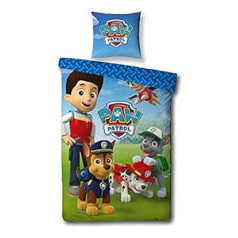 PAW PATROL patalynės komplektas - antklodės užvalkalas 140x200cm + pagalvės užvalkalas