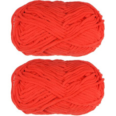 2 Skeins Chenille verpalai Velvet Blanket verpalai 2 x 100 g 6 Super Bulky poliesterio minkštas mezgimo nėrimo audimo krepšys šalikas skrybėlė ryškiai raudona