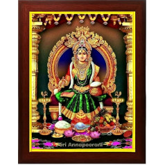 zig zag Maa Annapurna Devi/Mata Sienų / kambarių dydis M (9,5 x 13,5 colio, akrilo stiklas) Ruda