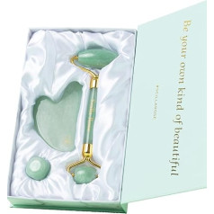 Rožinis kvarco veido volelis Premium Pink Jade Anti-Ageing veido masažas 100 % rožinis kvarcas patinusių akių ir veido detoksikacijos gydymas su dovanų dėžute ir aksominiu maišeliu