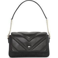 DKNY moteriška rankinė su atvartu per petį, juoda/auksinė, juoda/auksinė