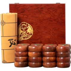 Kinų šachmatų žaidimas 2 žaidėjams, rožmedis, Xiangqi, edukaciniai strateginiai stalo žaidimai, galvosūkių žaidimai, kelionių žaidimai su dovanų dėžute ir odine šachmatų lenta (dydis: 5,8 cm/2,28 colio)