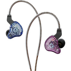 KBEAR KS2 IEM su 1BA1DD ausinėmis, laidinėmis ausinėmis, HiFi ausinėmis, ausinių monitoriumi, slopinančiu triukšmą, hibridinėmis ausinėmis bėgimui, vaikščiojimui (be mikrofono, mėlynos spalvos)