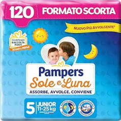 Pampers Sun and Moon Sauskelnės Unisex Junior Dydis 5 (11-25 kg) 120 sauskelnių