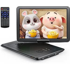 YOTON 17,5 colio nešiojamas DVD grotuvas su 15,5 colio HD pasukamu ekranu automobiliui, 4–6 valandų grojimo laikas su baterija, intelektualus atkūrimas iš atminties, USB / SD palaikymas [Blu-ray nepalaikomas]