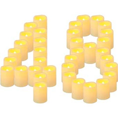 Yakpo 48 vnt. 5 cm Votive žvakės, Baterija veikia be liepsnos mirganti LED votive arbatos žvakė, elektra varoma beliepsnio žvakė, masinė pakuotė šventėms Vestuvės Helovino dekoracijos