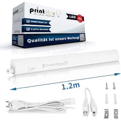 Print-Klex GmbH & Co.KG LED apatinis apšvietimas 120 cm 1400 LM šviesos juosta 14 W 4000 K Neutrali balta 230 V virtuvės spintelės šviesa