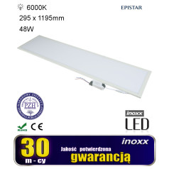 LED lubų panelė 120x30 48w lempa plona kasetė 6000k šalta
