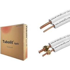 armacell Tubolit Split šaltnešio linijos varinis vamzdis 1/4 colio + 3/8 colio BTU (su jungtinėmis veržlėmis, 1 m)